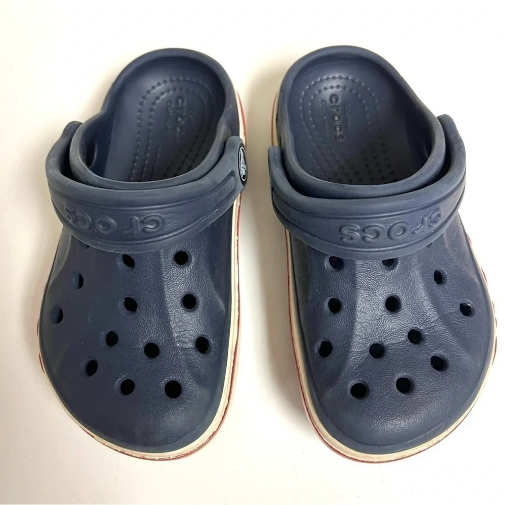 Crocs Unisex-Child Bayaband Clog in Navy size 9